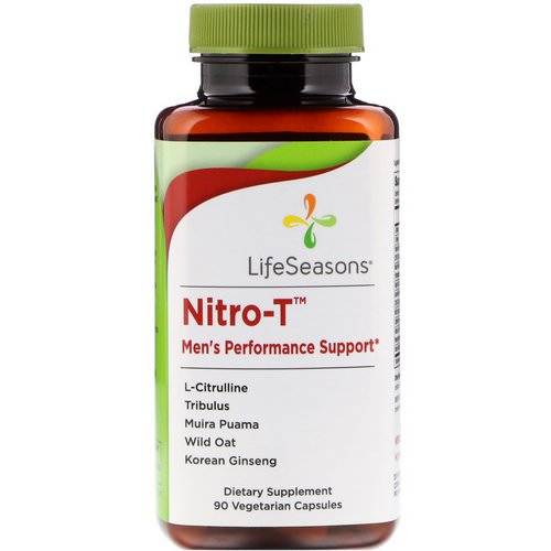LifeSeasons, Nitro-T Men's Performance Support, 90 Vegetarian Capsules فوائد