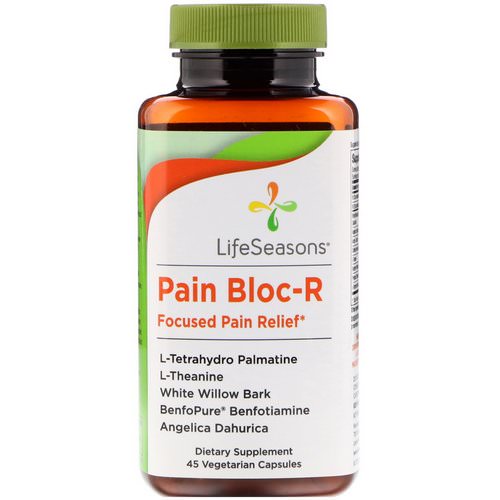 LifeSeasons, Pain Bloc-R, Focused Pain Relief, 45 Vegetarian Capsules فوائد