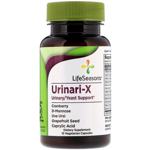 LifeSeasons, Urinari-X Urinary/Yeast Support, 15 Vegetarian Capsules فوائد