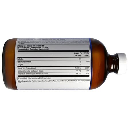 LifeTime Vitamins, High Potency Calcium Magnesium Citrate, Plus Vitamin D-3, Blueberry, 16 fl oz (473 ml):الكالسي,م ,المعادن