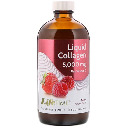 LifeTime Vitamins, Liquid Collagen Plus Vitamin C, Berry Flavor, 5,000 mg, 16 fl oz (473 ml) فوائد