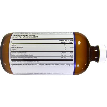 LifeTime Vitamins, Original Calcium Magnesium Citrate, Plus Vitamin D-3, Original, Orange Vanilla, 16 fl oz (473 ml):الكالسي,م ,المعادن