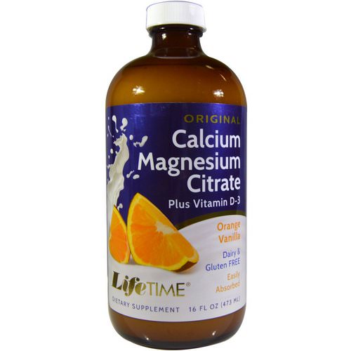 LifeTime Vitamins, Original Calcium Magnesium Citrate, Plus Vitamin D-3, Original, Orange Vanilla, 16 fl oz (473 ml) فوائد