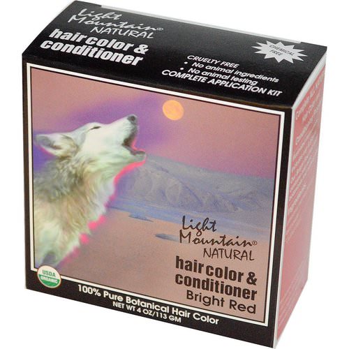 Light Mountain, Natural Hair Color and Conditioner, Bright Red, 4 oz (113 g) فوائد