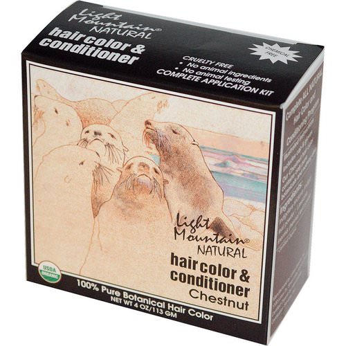 Light Mountain, Natural Hair Color & Conditioner, Chestnut, 4 oz (113 g) فوائد