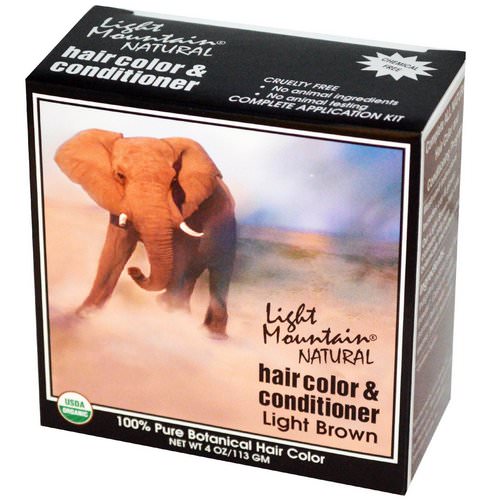 Light Mountain, Natural Hair Color & Conditioner, Light Brown, 4 oz (113 g) فوائد