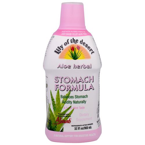 Lily of the Desert, Aloe Herbal Stomach Formula, Mint, 32 fl oz (946 ml) فوائد