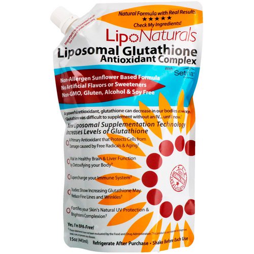 Lipo Naturals, Liposomal Glutathione Antioxidant Complex with Setria, 15 oz (443 ml) فوائد