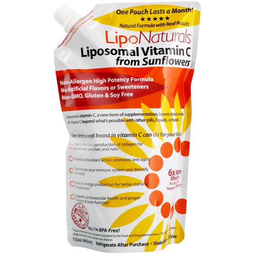Lipo Naturals, Liposomal Vitamin C From Sunflowers, 15 oz (443 ml) فوائد