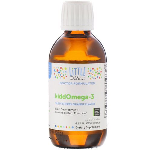 Little DaVinci, KiddOmega-3, Cherry Orange, 6.67 fl oz (200 ml) فوائد