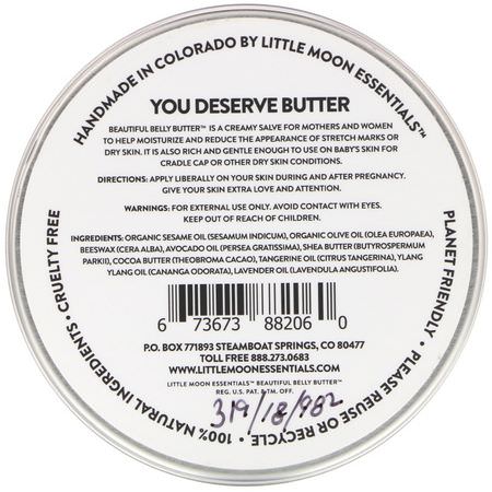 Little Moon Essentials, Beautiful Belly Butter, Skin Conditioning Salve, 3 oz (85.05 g):الند,ب ,علامات الإمتداد