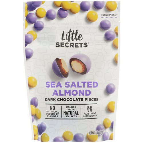 Little Secrets, Dark Chocolate Pieces, Sea Salted Almond, 4.5 oz (128 g) فوائد