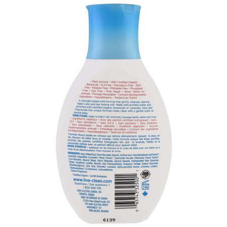 Live Clean, Baby, Gentle Moisture, Tearless Shampoo & Wash, 10 fl oz. (300 ml):جل الاستحمام, غس,ل جسم الطفل