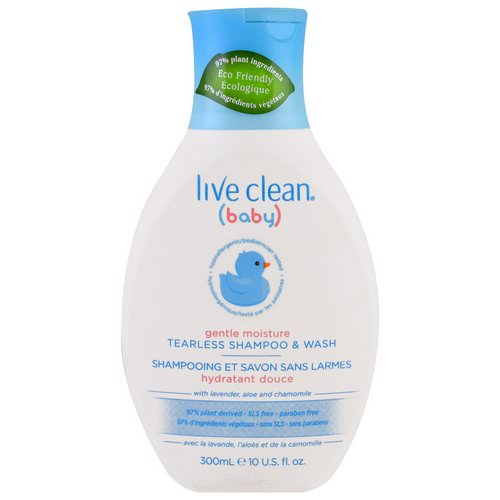 Live Clean, Baby, Gentle Moisture, Tearless Shampoo & Wash, 10 fl oz. (300 ml) فوائد