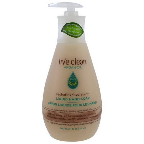 Live Clean, Hydrating Liquid Hand Soap, Argan Oil, 17 fl oz (500 ml) فوائد