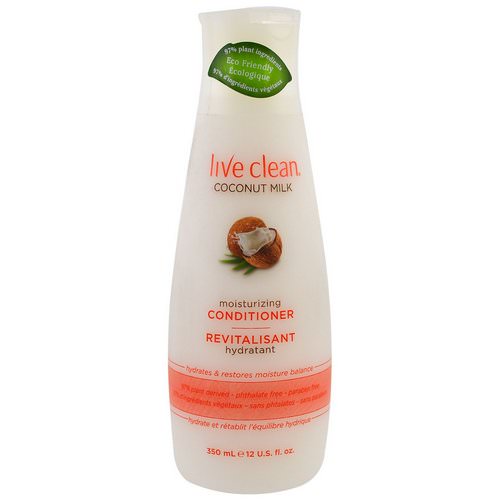 Live Clean, Moisturizing Conditioner, Coconut Milk, 12 fl oz (350 ml) فوائد