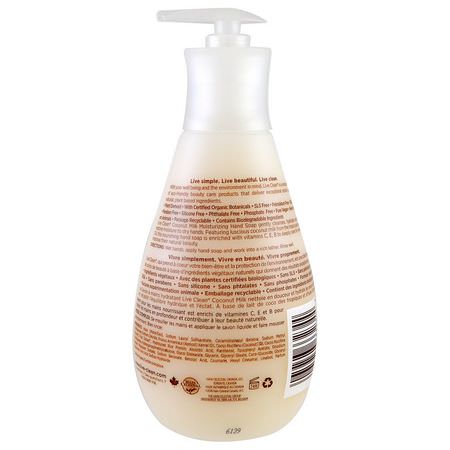 Live Clean, Moisturizing Liquid Hand Soap, Coconut Milk, 17 fl oz (500 ml):صاب,ن اليد, الدش