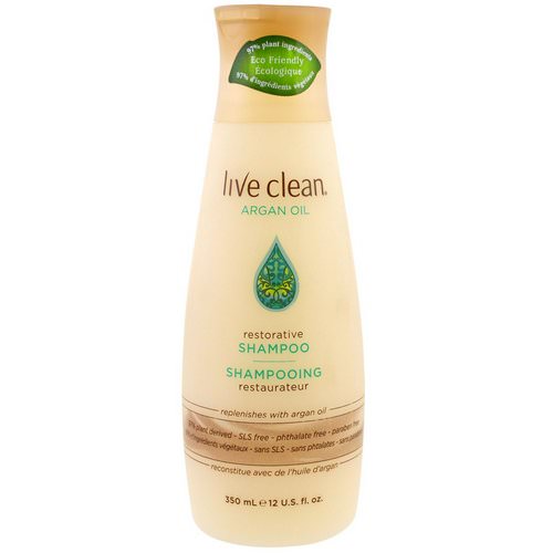 Live Clean, Restorative Shampoo, Argan Oil, 12 fl oz (350 ml) فوائد