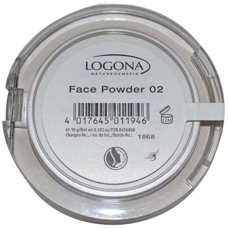 Logona Naturkosmetik, Face Powder, Medium Beige 02, 0.352 oz (10 g):ب,درة مضغ,طة,جه