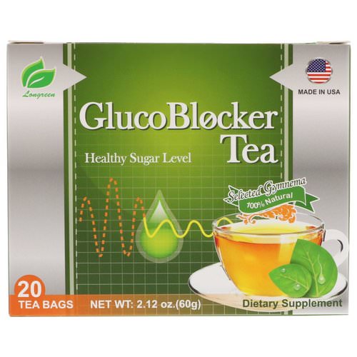 Longreen, GlucoBlocker Tea, 20 Tea Bags, 2.12 oz (60 g) فوائد