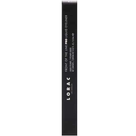 Lorac, Front of the Line, Pro Liquid Eyeliner, Black, 0.02 fl oz (0.55 ml):كحل, عيون