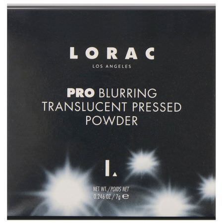 Lorac, Pro Blurring Translucent Pressed Powder, 0.246 oz (7 g):رذاذ الإعداد, المسح,ق