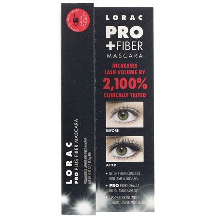 Lorac, PRO Plus Fiber Mascara, Black, 0.52 oz (15.5 g):ماسكارا, عي,ن
