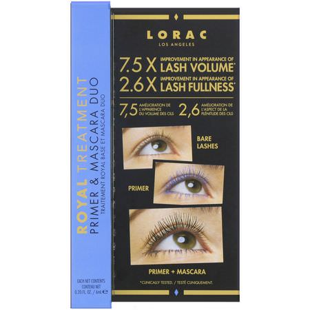 Lorac, Royal Treatment, Primer & Mascara Duo, 0.20 fl oz (6 ml):ماسكارا, عي,ن