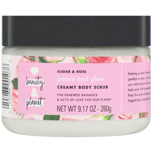 Love Beauty and Planet, Peace and Glow, Creamy Body Scrub, Sugar & Rose, 9.17 oz (260 g) فوائد