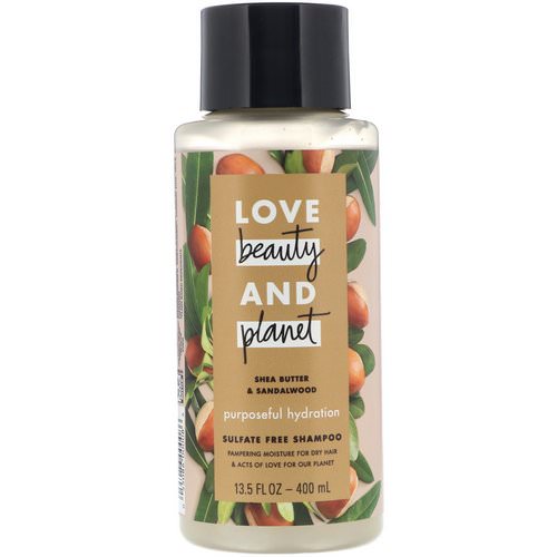 Love Beauty and Planet, Purposeful Hydration Shampoo, Shea Butter & Sandalwood, 13.5 fl oz (400 ml) فوائد