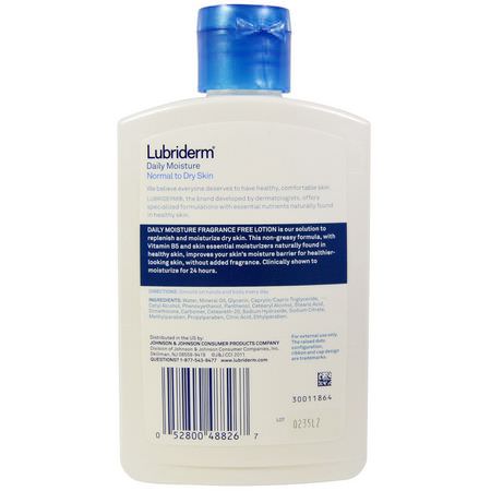 Lubriderm, Daily Moisture Lotion, Normal to Dry Skin, Fragrance Free, 6 fl oz (177 ml):حكة في الجلد, جافة