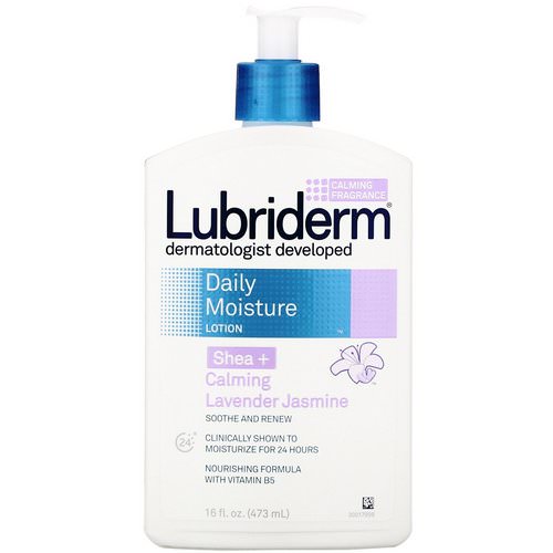 Lubriderm, Daily Moisture Lotion, Shea + Calming Lavender Jasmine, 16 fl oz (473 ml) فوائد