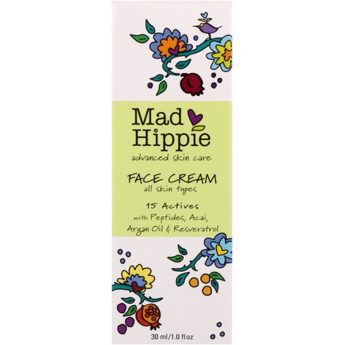 Mad Hippie Skin Care Products, Face Cream, 15 Actives, 1.0 fl oz (30 ml) فوائد