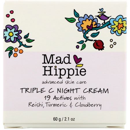 Mad Hippie Skin Care Products, Triple C Night Cream, 2.1 oz (60 g):فيتامين C, المرطبات الليلية