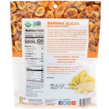 Made in Nature, Organic Dried Banana Slices, Soft & Chewy Supersnacks, 4 oz (113 g):Vegetable وجبات خفيفة, الم,ز