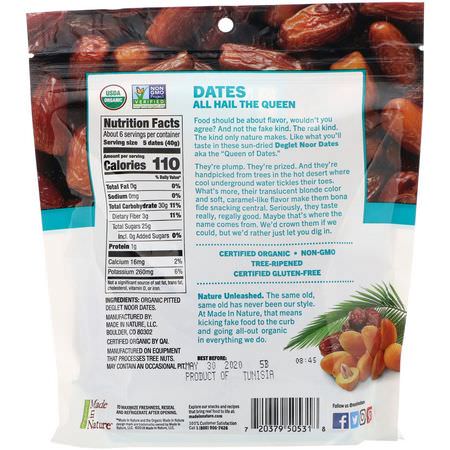 Made in Nature, Organic Dried Deglet Noor Dates, Ooh-La-Luscious Supernacks, 8 oz (227 g):,جبات الخضر,ات الخفيفة, الت,اريخ