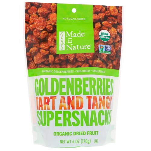Made in Nature, Organic Dried Goldenberries, Tart and Tangy Supersnacks, 6 oz (170 g) فوائد