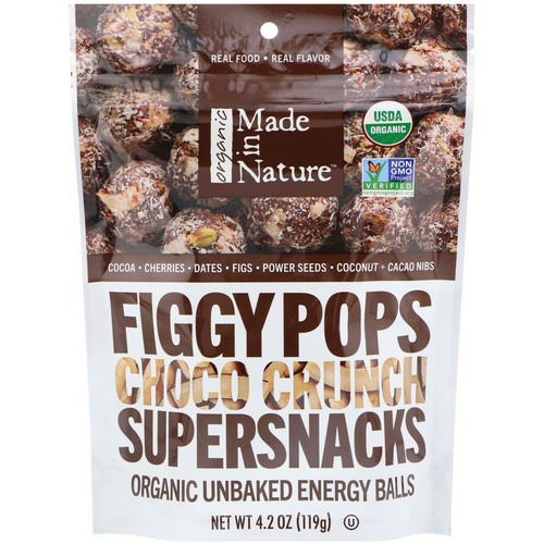 Made in Nature, Organic Figgy Pops, Choco Crunch Supersnacks, 4.2 oz (119 g) فوائد
