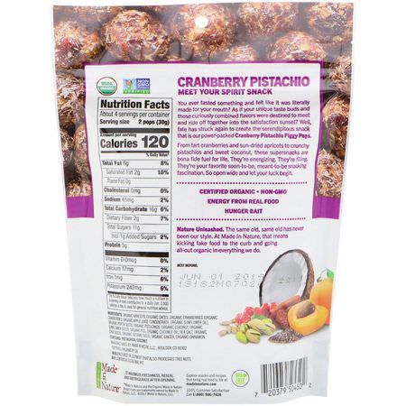 Made in Nature, Organic Figgy Pops, Cranberry Pistachio Supersnacks, 4.2 oz (119 g):التين, الخضر,ات