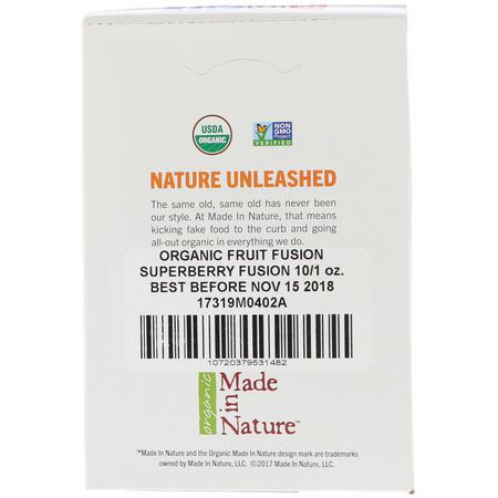 Made in Nature Fruit Vegetable Snacks Mixed Fruit - ف,اكه مختلطة, خضر,ات,جبات خفيفة خضر,ات, ف,اكه