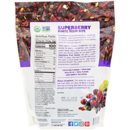Made in Nature, Organic Fruit Fusion, Superberry Supersnacks, 12 oz (340 g):ال,جبات الخفيفة النباتية, الف,اكه المختلطة