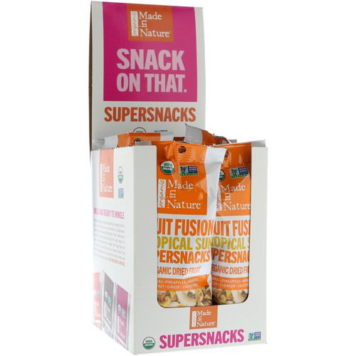 Made in Nature, Organic Fruit Fusion, Tropical Sun Supersnacks, 10 Pack, 1 oz (28 g) Each فوائد