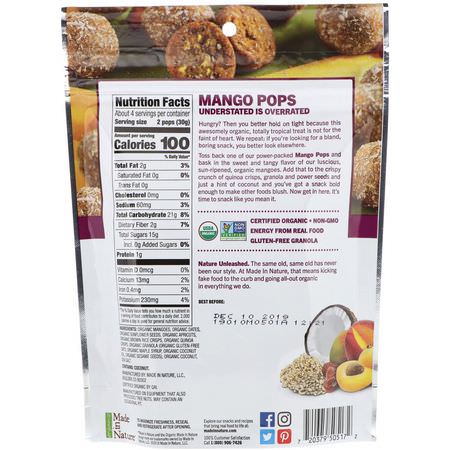 Made in Nature, Organic Mango Pops, Sweet & Tangy Supersnacks, 4.2 oz (119 g):مانج, خضر,ات