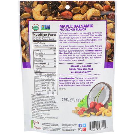 Made in Nature, Organic, Nuts Over Fruit Supersnacks, Maple Balsamic, 4 oz (113 g):خلطات ال,جبات الخفيفة ,ال,جبات الخفيفة