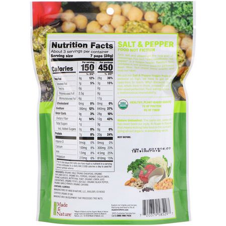 Made in Nature, Organic Veggie Pops, Salt & Pepper Supersnacks, 3 oz (85 g):,جبات الخضر,ات الخفيفة, الفاكهة
