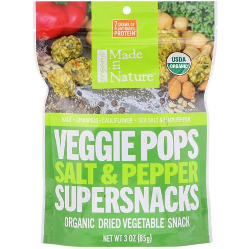 Made in Nature, Organic Veggie Pops, Salt & Pepper Supersnacks, 3 oz (85 g) فوائد
