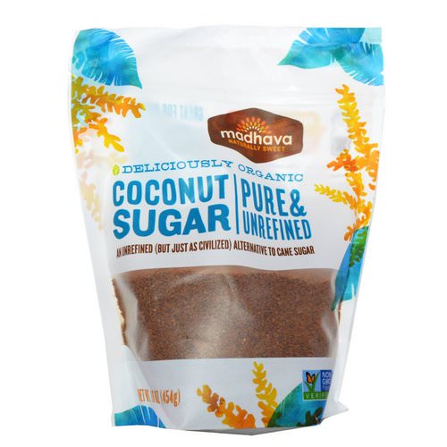 Madhava Natural Sweeteners, Deliciously Organic Coconut Sugar, 1 lb (454 g) فوائد