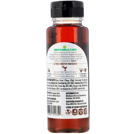 Madhava Natural Sweeteners, Organic Agave, Vanilla, 11.75 oz (333 g):معززات المشر,بات, الكريمات