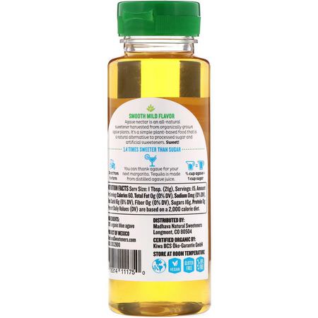 Madhava Natural Sweeteners, Organic Golden Light 100% Blue Agave, 11.75 oz (333 g):أغاف رحيق ,محليات