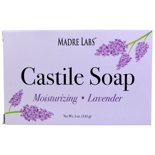 Madre Labs, Castile Lavender, Bar Soap, Vegan, 5 oz (141 g) فوائد